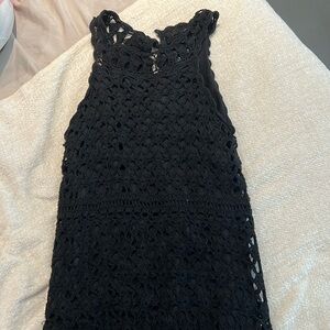 Black crochet dress